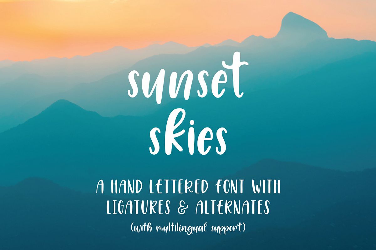 Sunset Skies Handwritten Sans Serif Font example image 1
