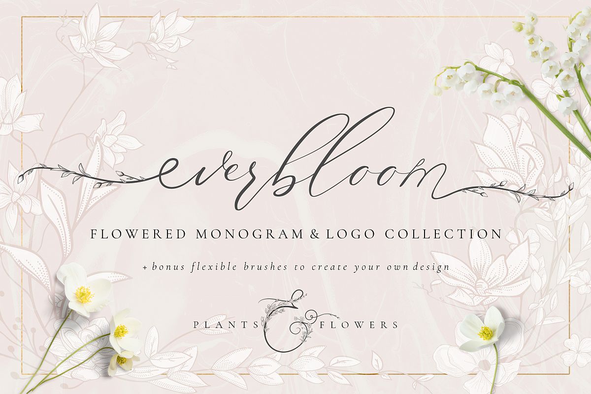 Flowered Monogram & Logo Collection example image 1