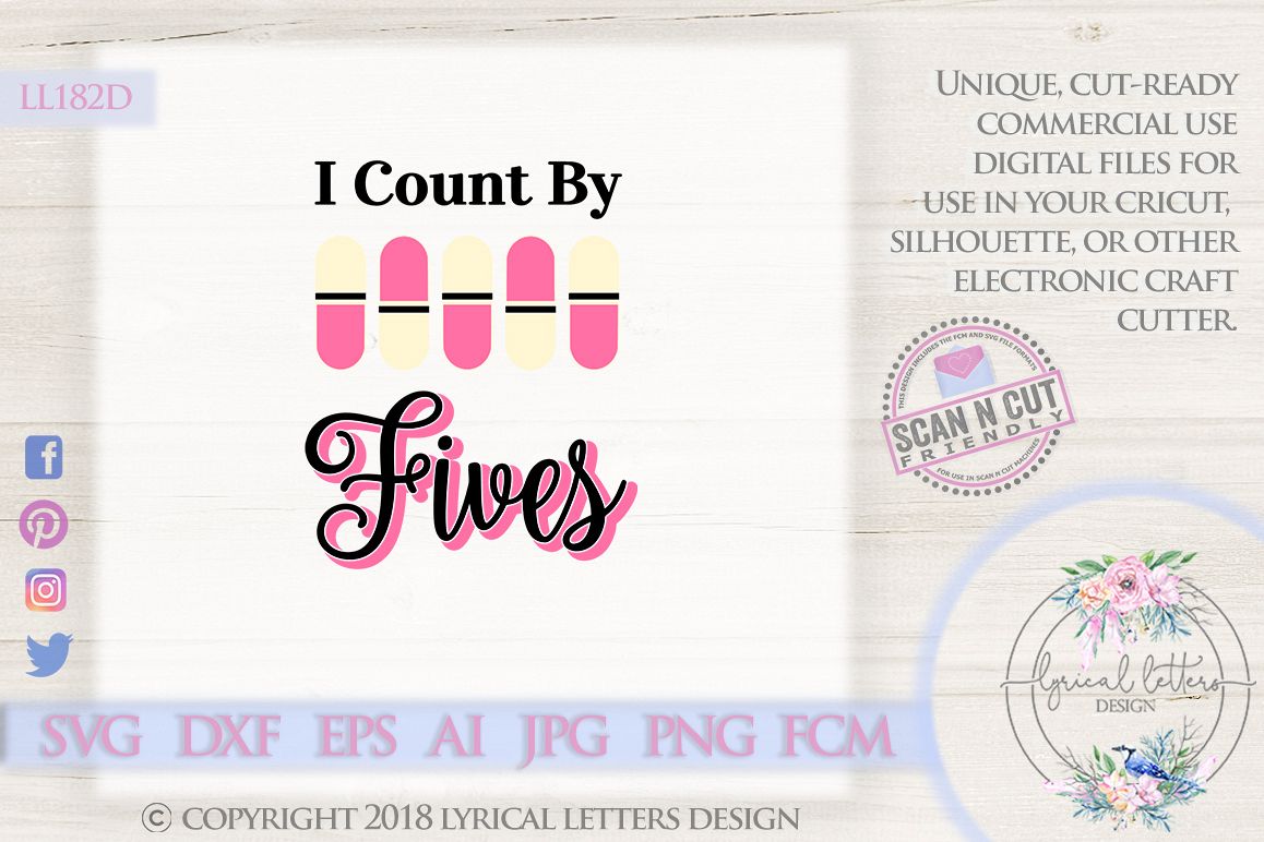 I Count by Fives Pharmacy SVG DXF Cut File LL182D example image 1