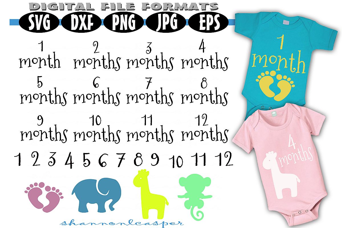 Baby Shirt Months 1-12 for Growing Pictures example image 1