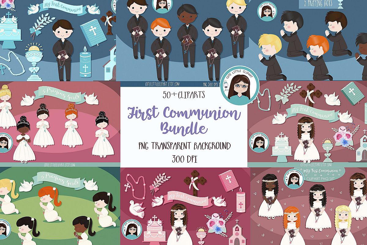 First Communion Cliparts Bundle example image 1