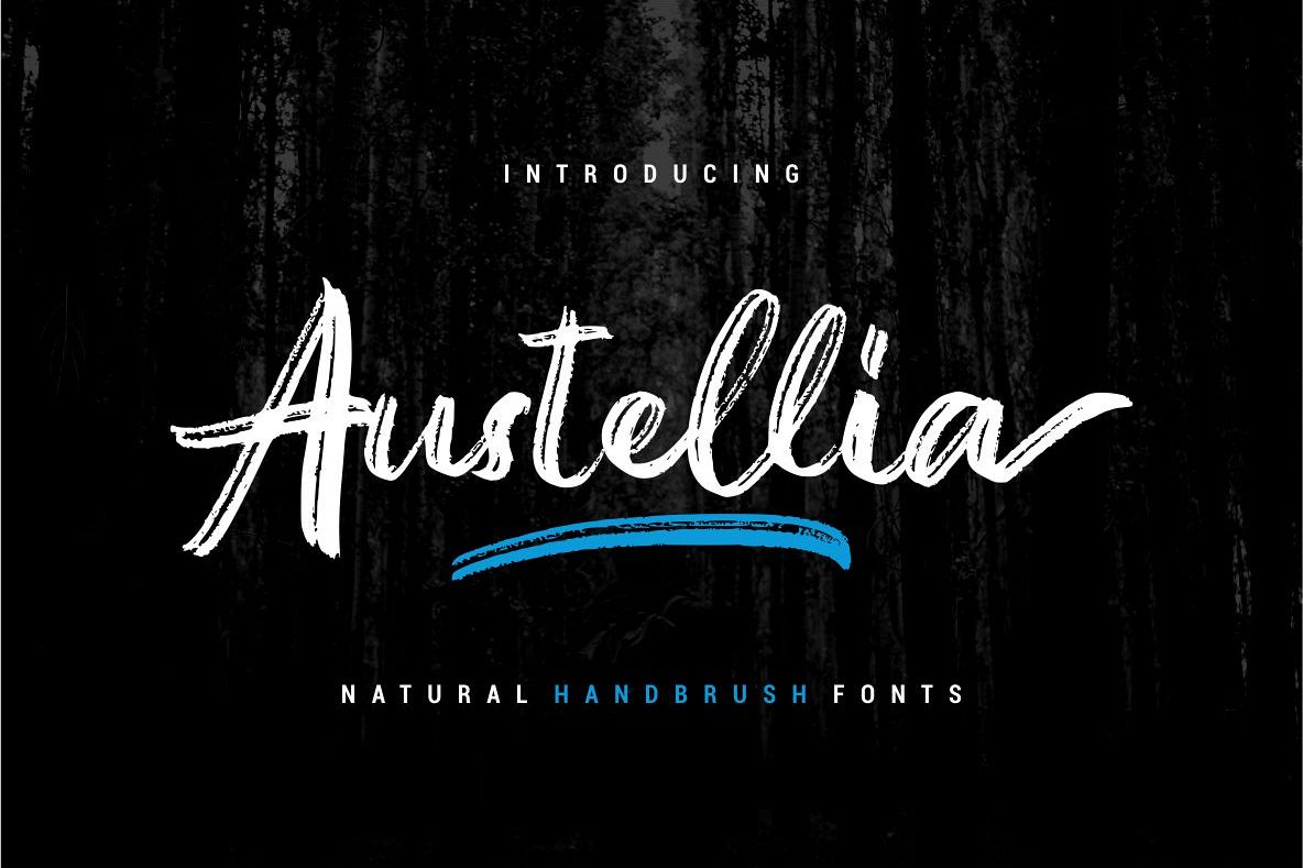 Austellia - Handbrush Font example image 1