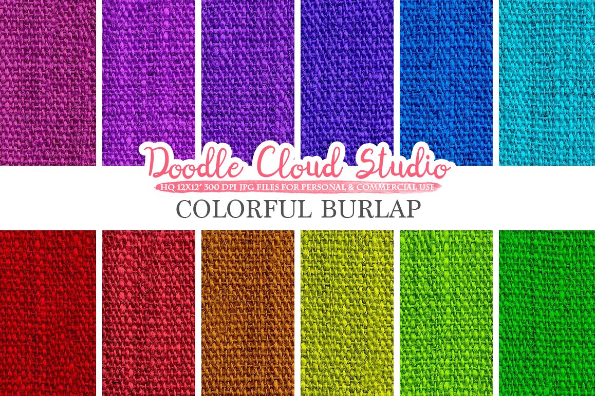 Colorful Burlap Fabric digital paper pack, Colorful Backgrounds, Burlap linen printables, Instant Download for Personal & Commercial Use example image 1