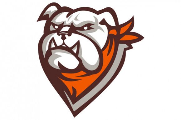 Angry Bulldog Wearing Neckerchief Retro example image 1