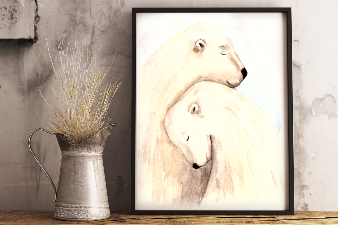 Love and Bears - Watercolor Illustration/Print example image 1