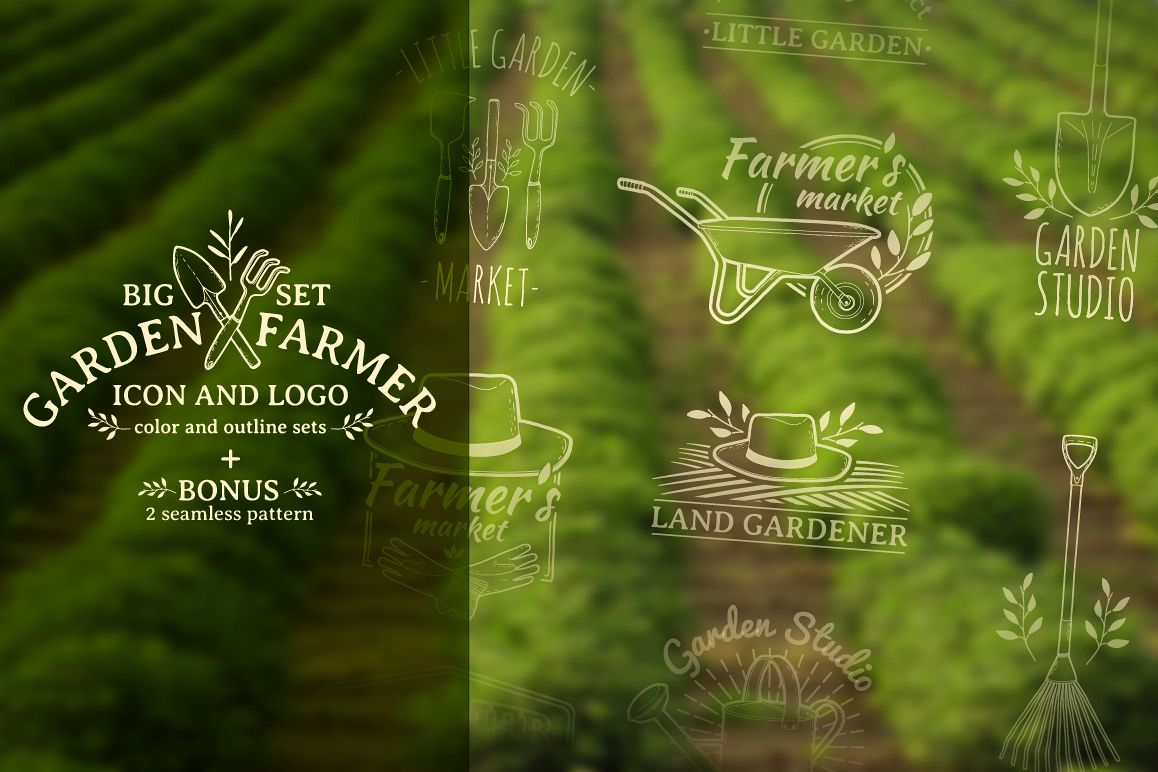 Garden/Farm icon and logo set example image 1