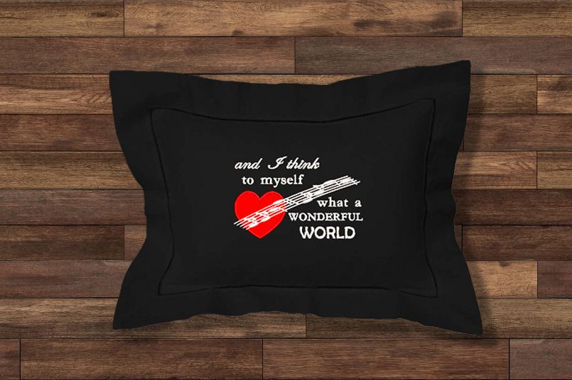 Wonderful world Embroidery design, 2 sizes 5x7 and 12x8 hoop example image 1