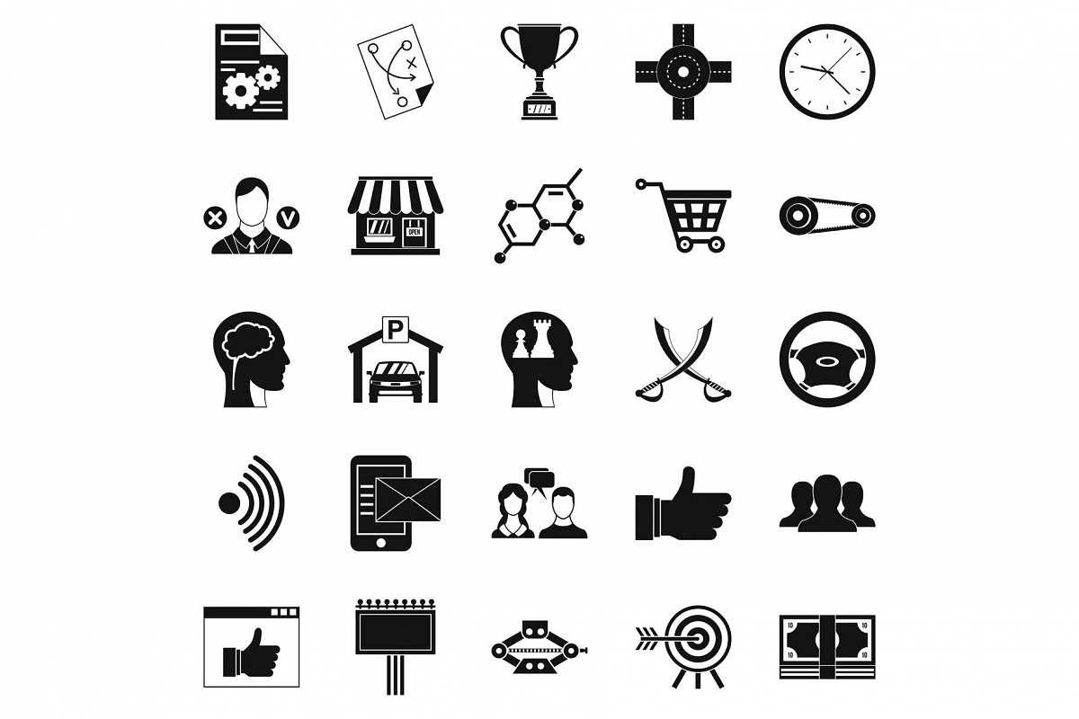 General director icons set, simple style example image 1