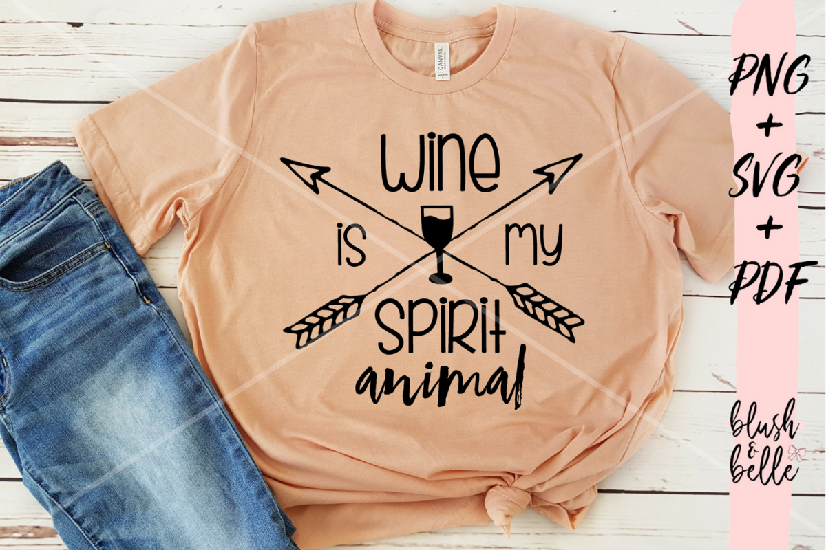 Wine is my Spirit Animal - PNG SVG PDF example image 1
