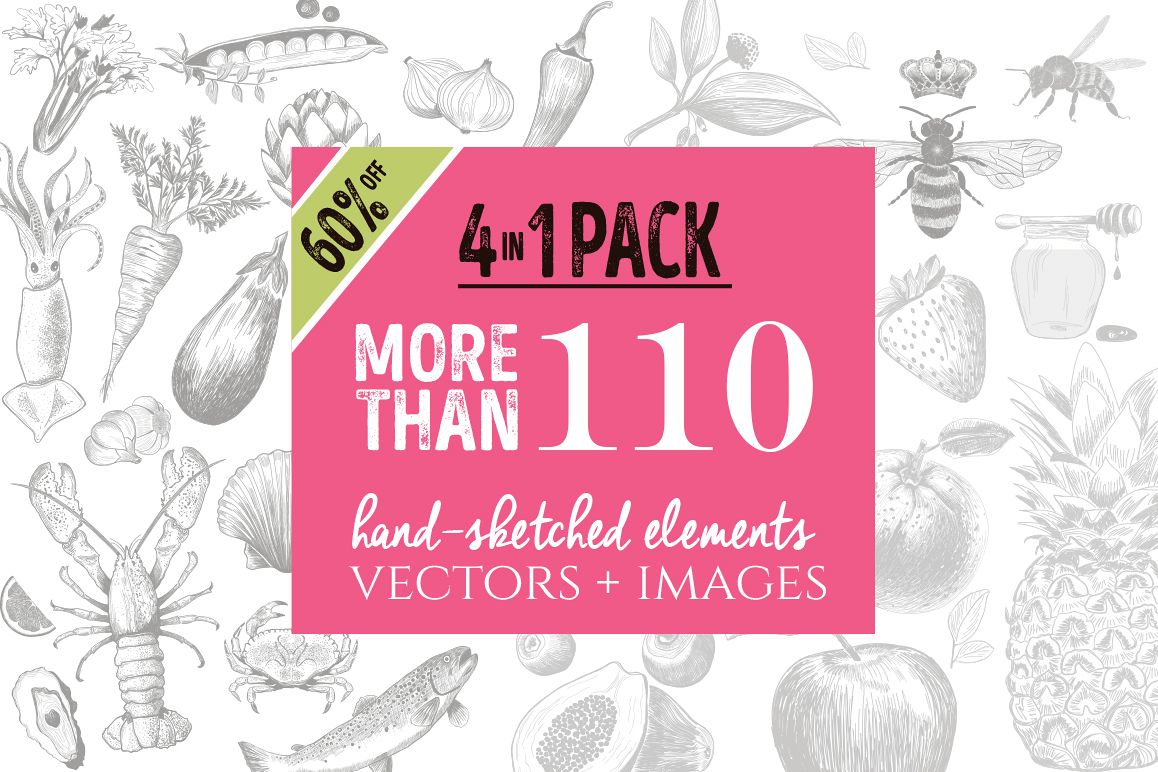 4 IN 1 ORGANIC LOGO ELEMENTS 60% OFF example image 1