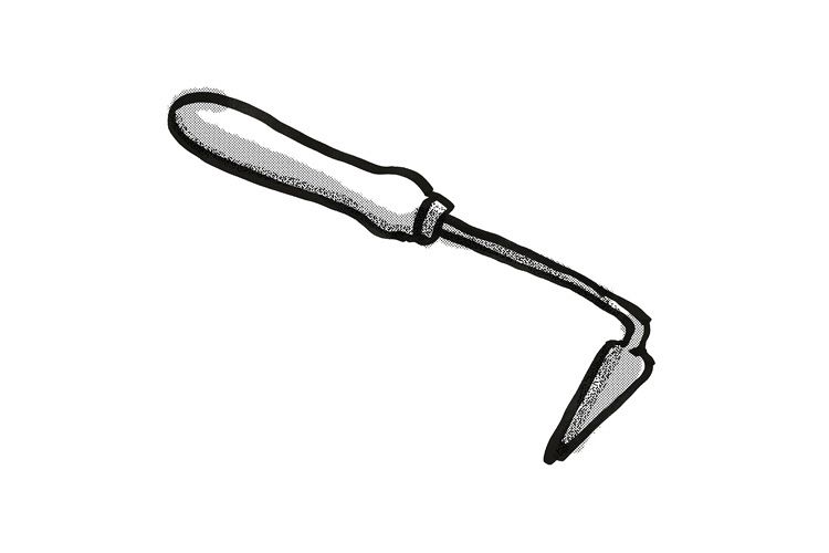 Hand Weeder Cartoon Retro Drawing example image 1
