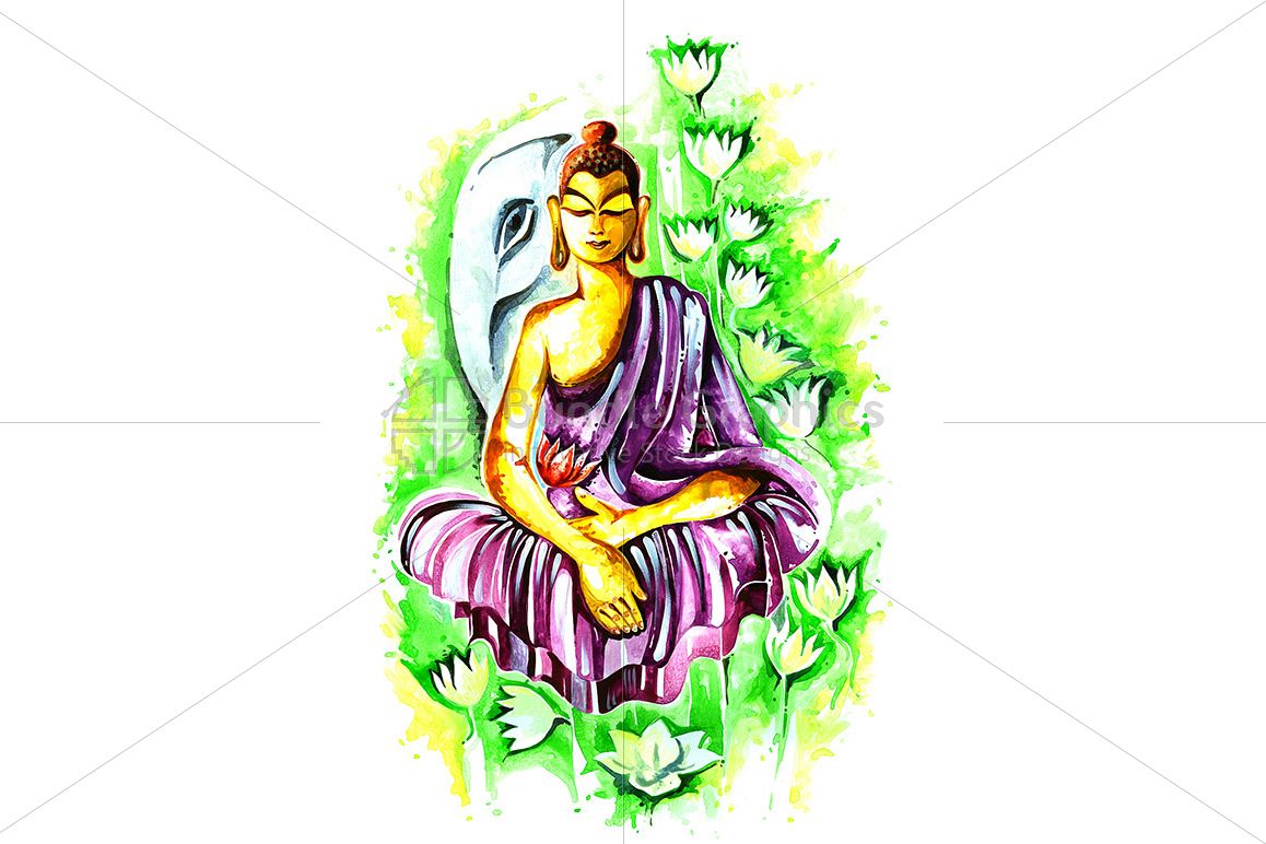 Lord Buddha - Abstract Painting example image 1