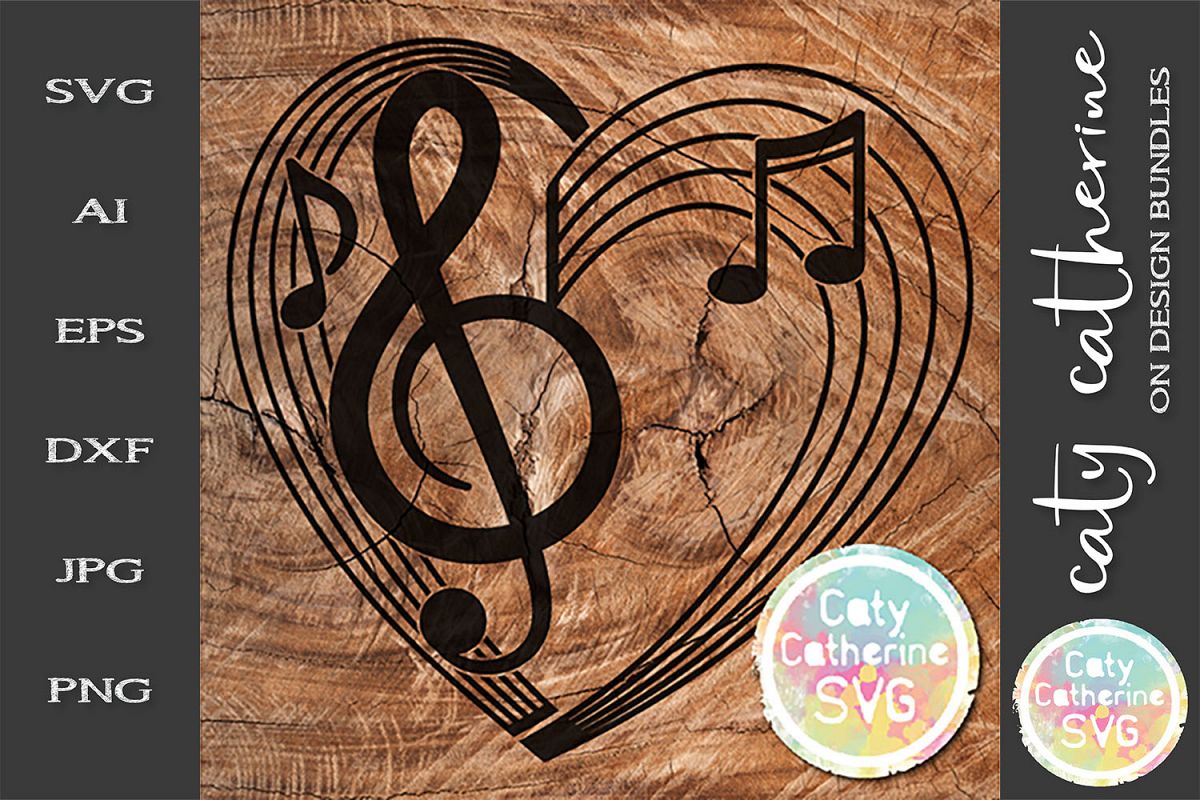 Download Musical Notation Music Notes Love Heart SVG Cut File