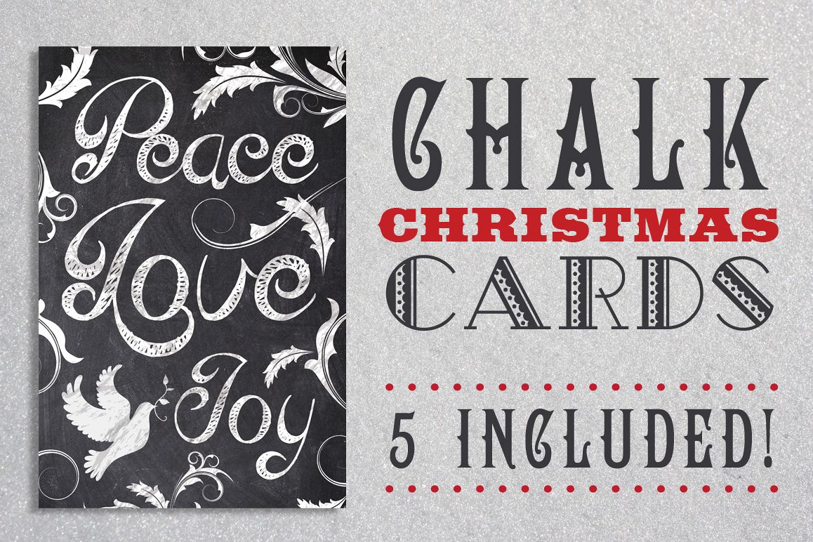 Chalk Christmas Card Bundle example image 1