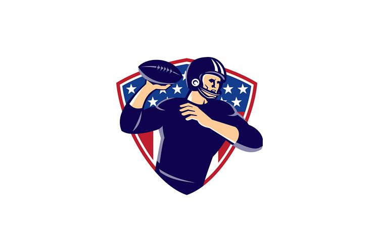 american quarterback football player passing shield example image 1