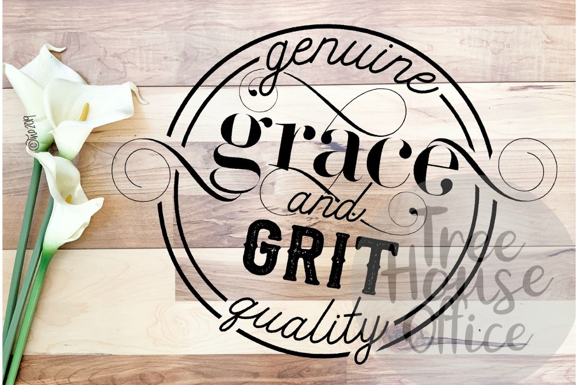 Grace and Grit Southern Faith Gratitude Saying SVG PNG JPEG example image 1