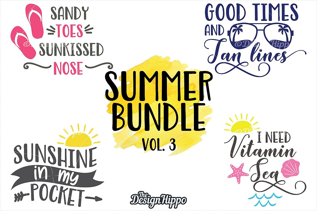 Download Summer, Beach Bundle of 4 SVG DXF PNG EPS Cut Files, Vol. 3