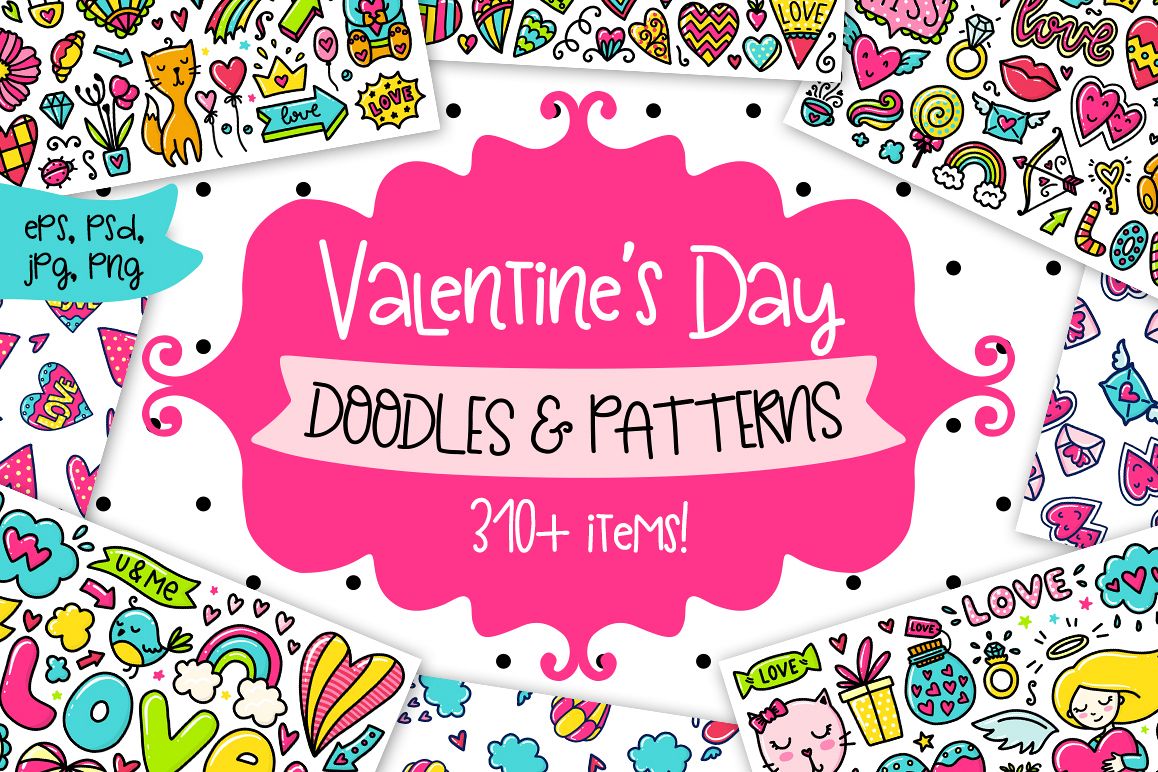 Valentine's Day Clipart & Patterns! example image 1