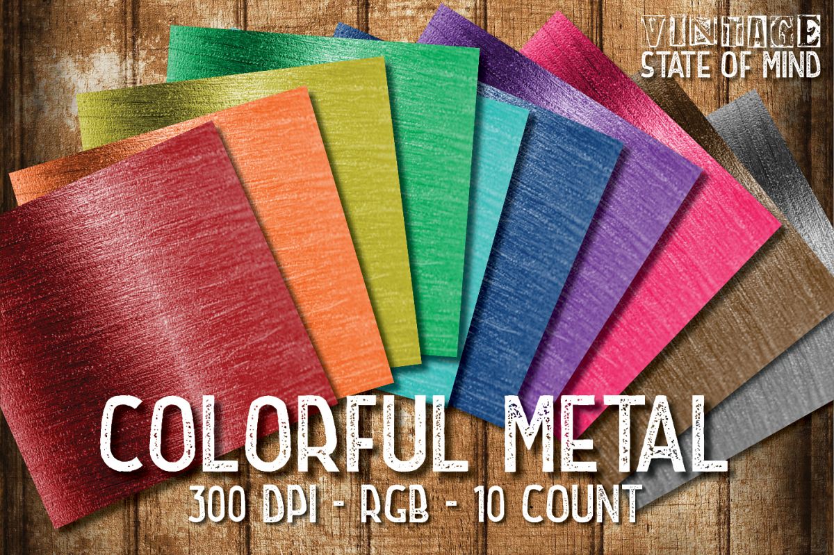 Colorful Metal Digital Papers example image 1
