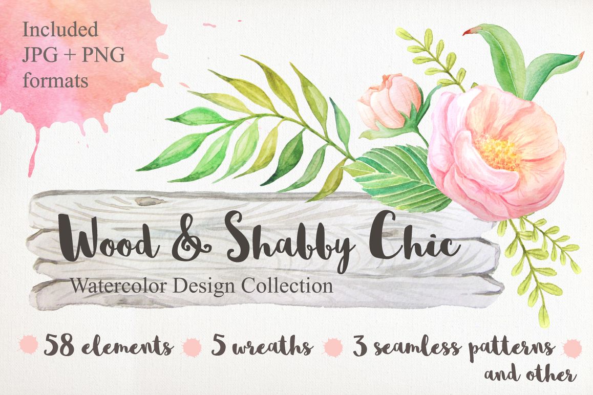 Shabby Chic Watercolor Pack example image 1