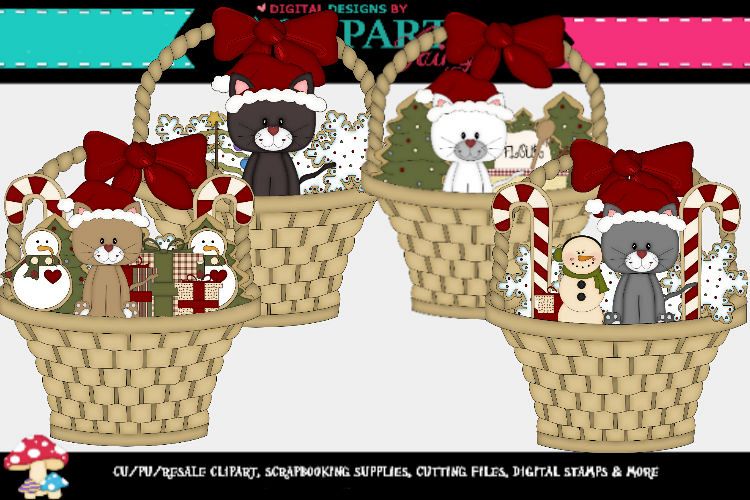 Kittens in Christmas Basket example image 1