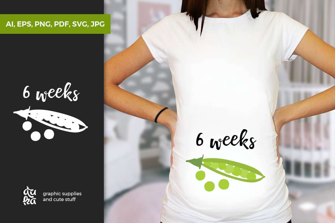Pregnancy Week by Week SVG Cut Files - Sweet Pea example image 1