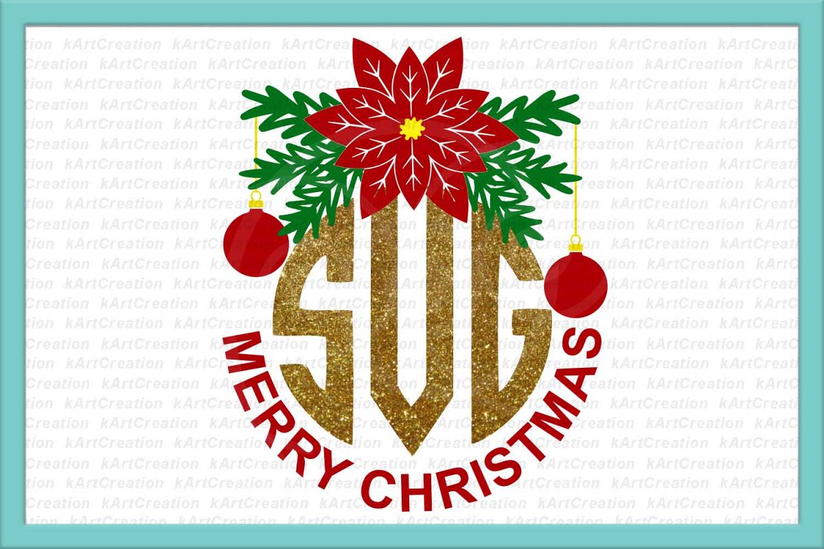 Download Christmas monogram svg, Merry Christmas circle monogram svg