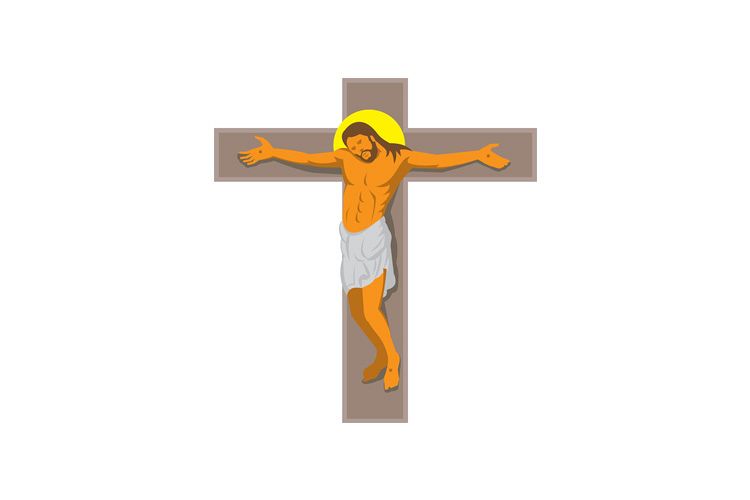 jesus christ on cross retro example image 1