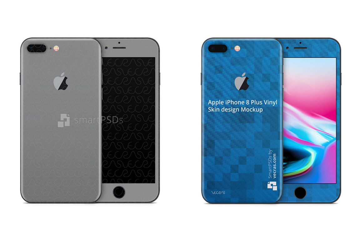 Apple iPhone 8 Plus Vinyl Skin Design Mockup 2017 example image 1