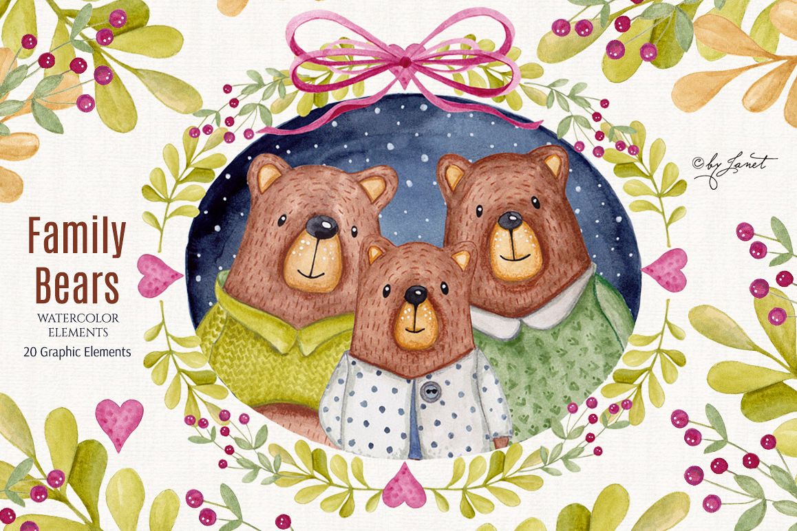 Family Bears illustration example image 1