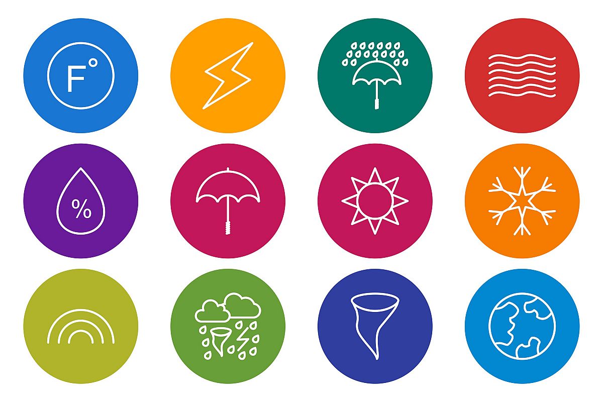 Set Of Weather And Season Icons example image 1