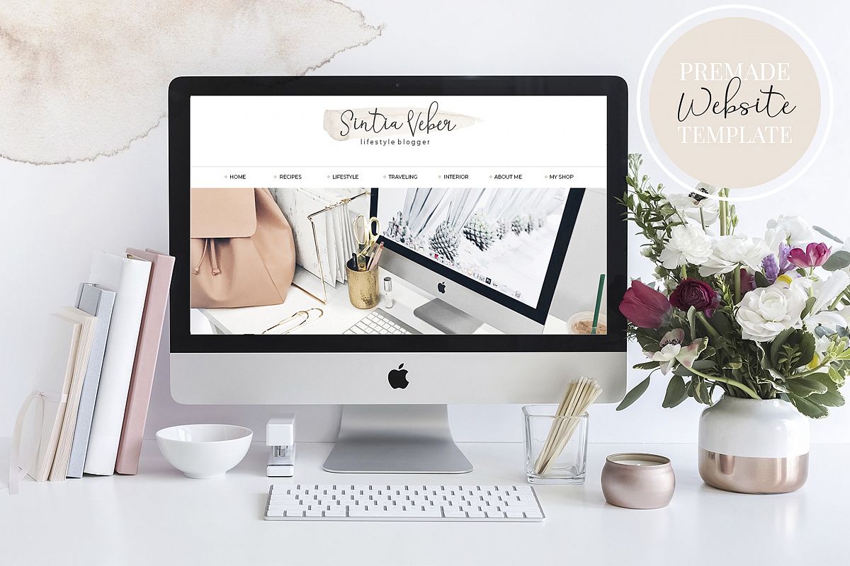 Webdesign Template DIY Blog BEIGE CHIC example image 1