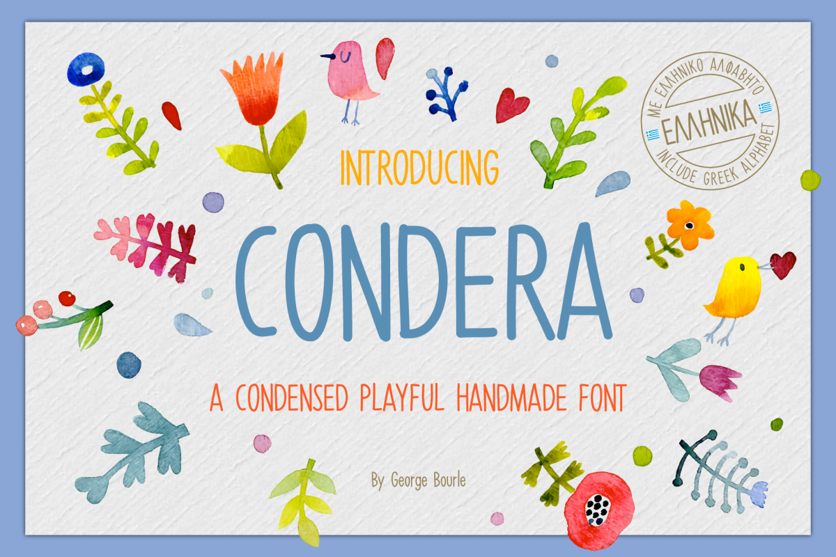 CONDERA CONDENSED HANDMADE FONT example image 1
