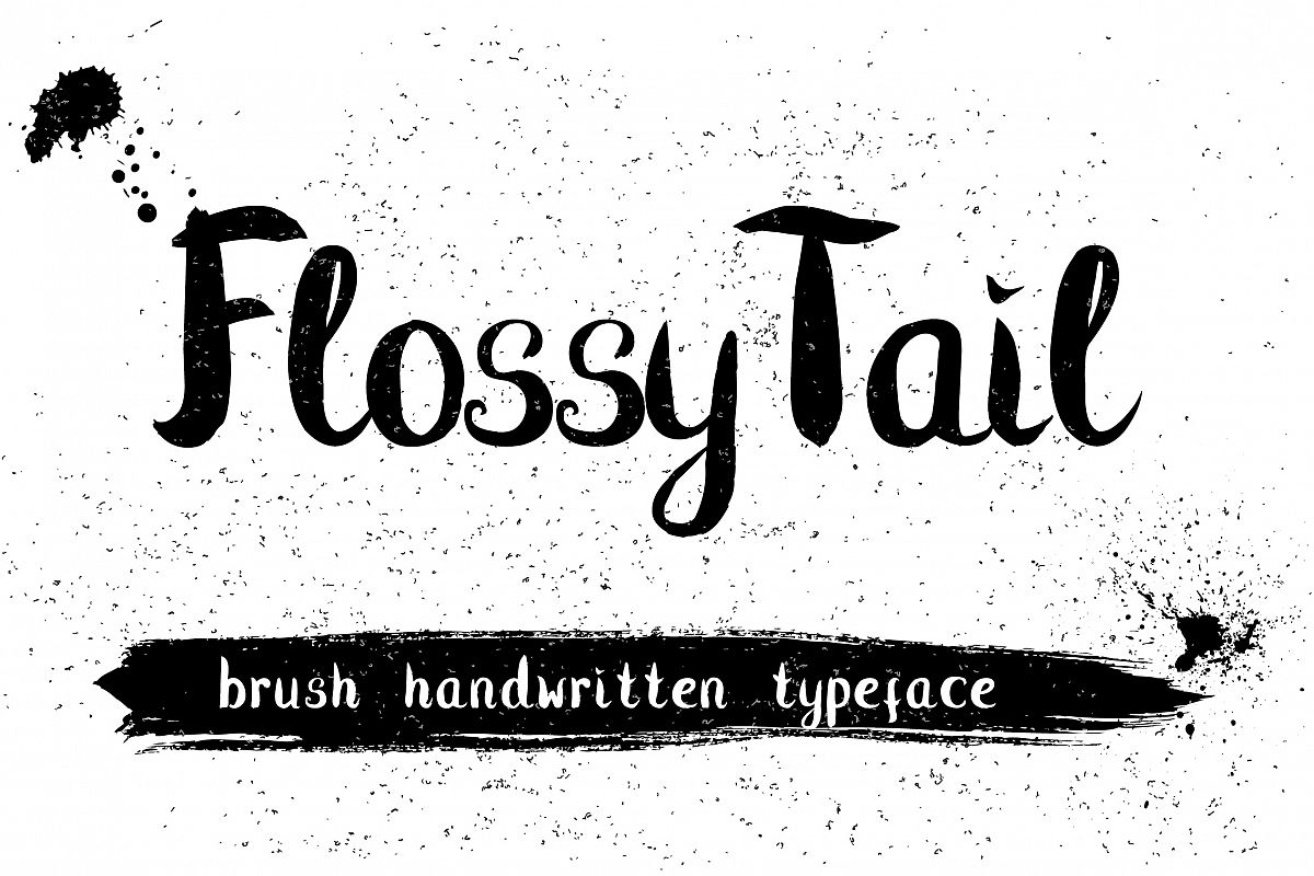 Flossy Tail brush handwritten font example image 1