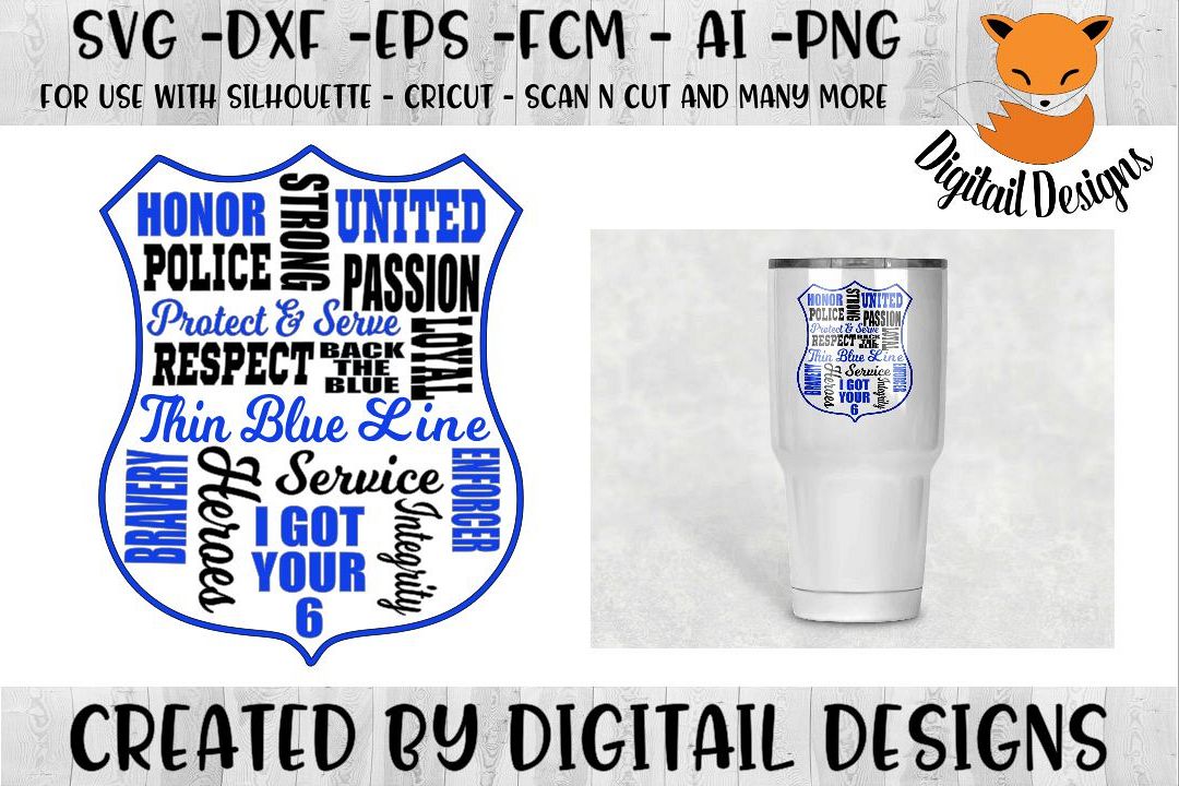 Download Police Badge SVG - Silhouette - Cricut - Scan N Cut (124430) | Cut Files | Design Bundles