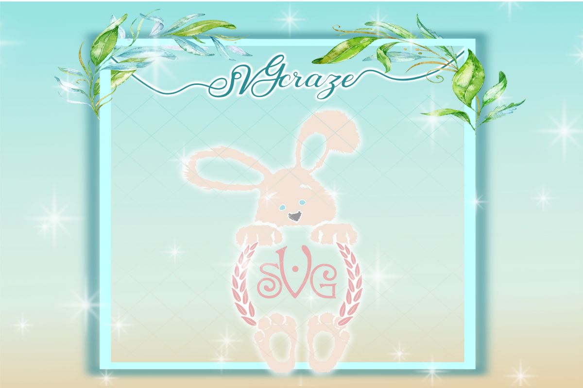 Easter Bunny Svg, Bunny SVG, Monogram SVG example image 1