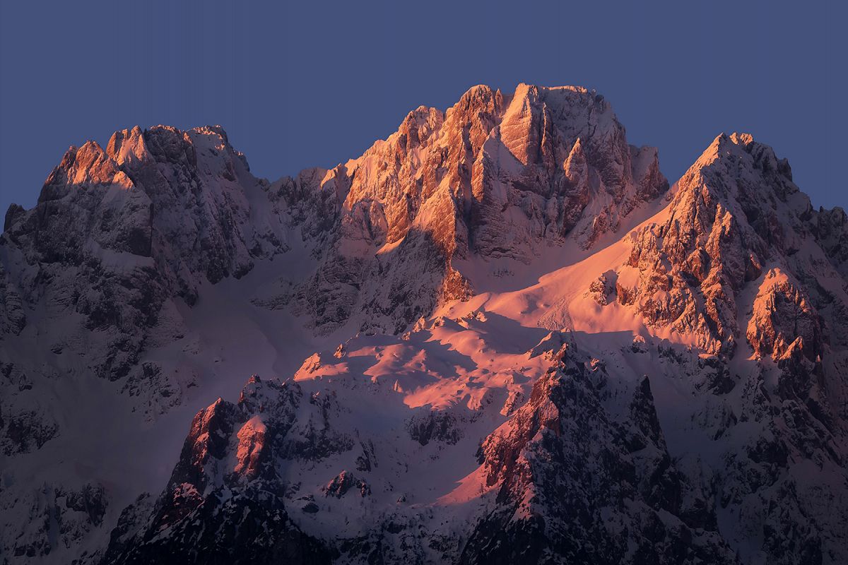 Majestic mountain peaks in the morning example image 1