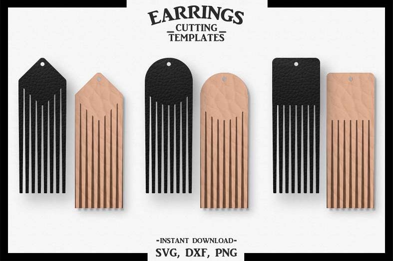 Download Fringe Earring Svg, Teardrop, Stacked, Cut File SVG DXF PNG