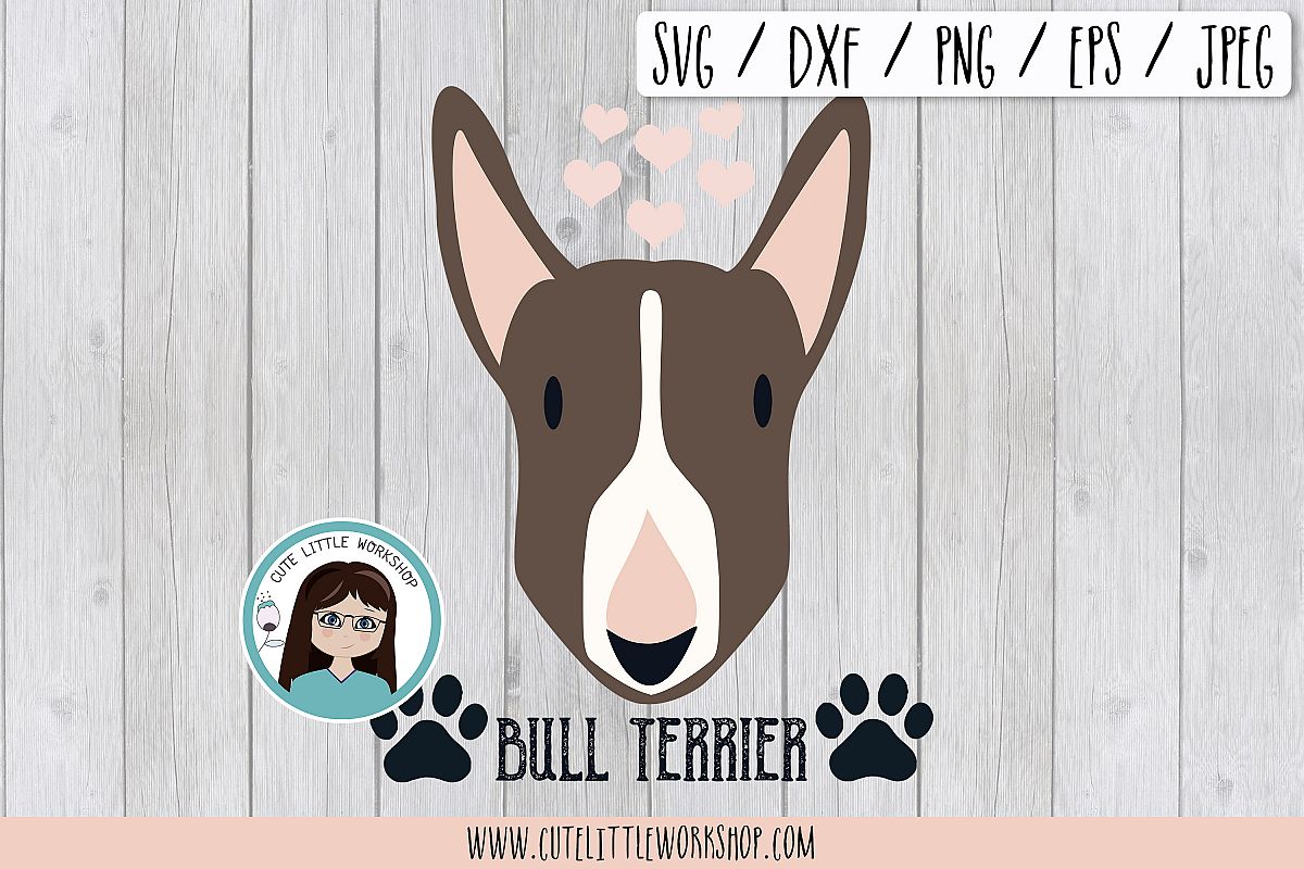Bull terrier brown svg, dxf, png, eps example image 1