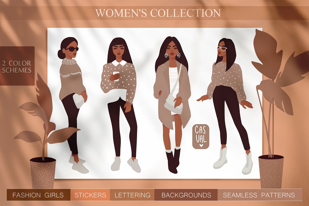 Women, girls fashion illustration example image 1