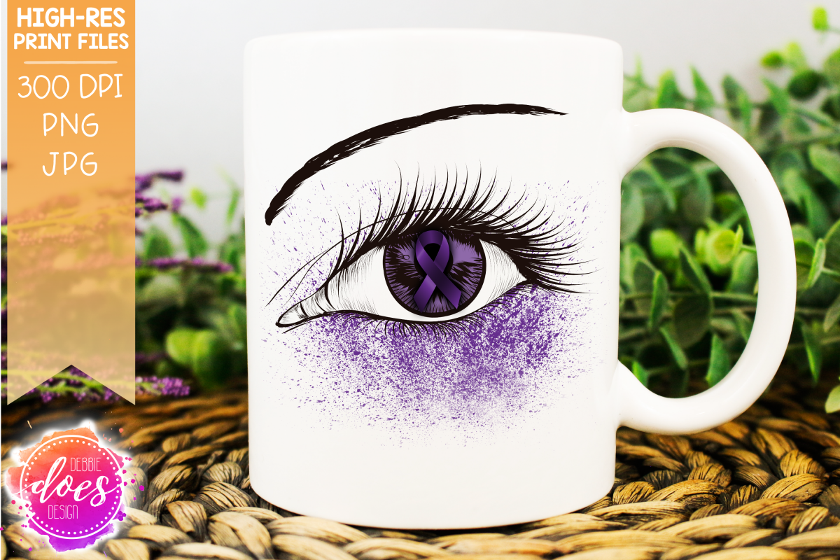 Purple Awareness Ribbon Eye Printable Design example image 1
