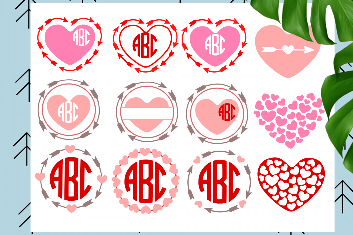 Heart Monogram Frames example image 1