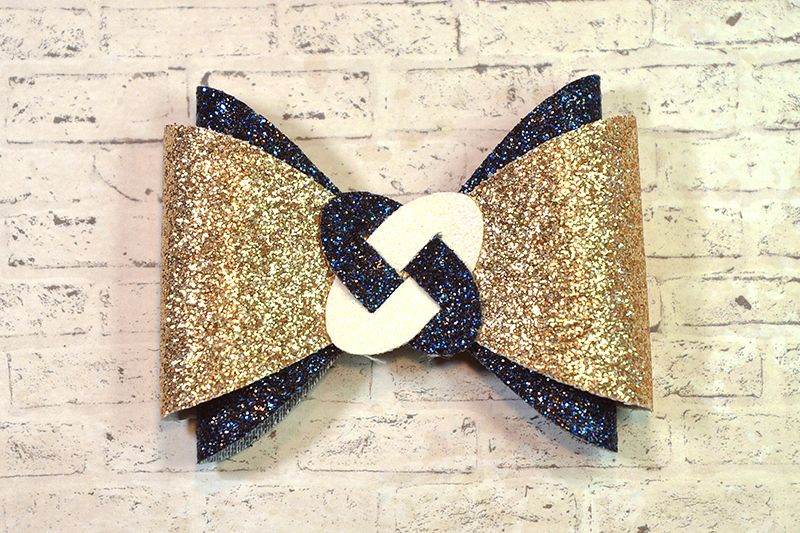 Hair bow template SVG, DIY leather bow template example image 1