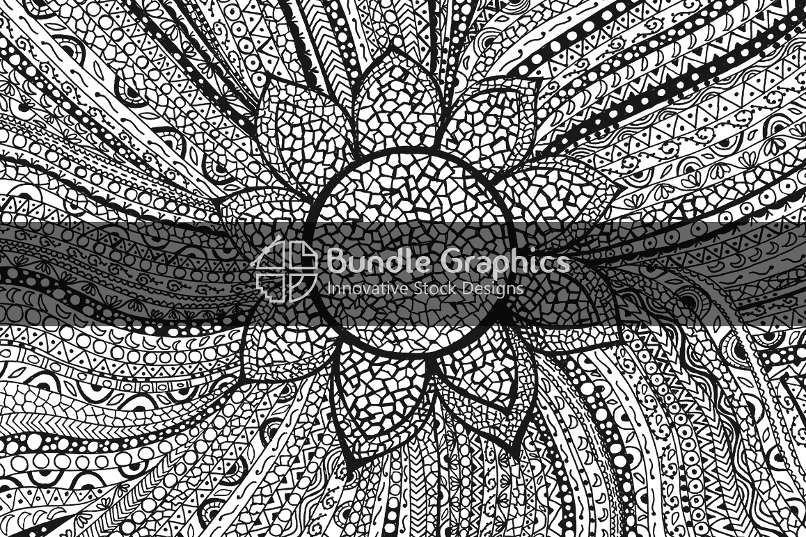 Tribal Linear Decorative Background - Handmade Ink Graphics example image 1