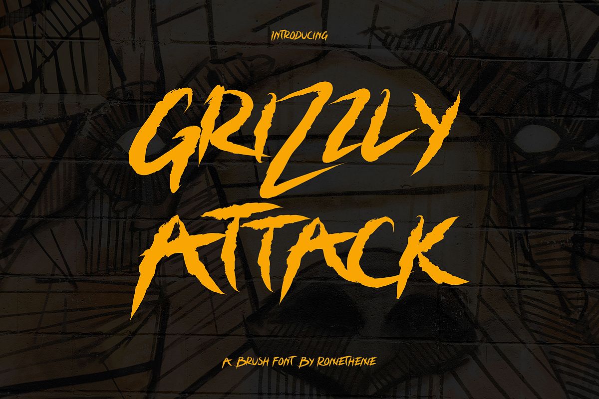 Grizzly Attack - Brush Font example image 1