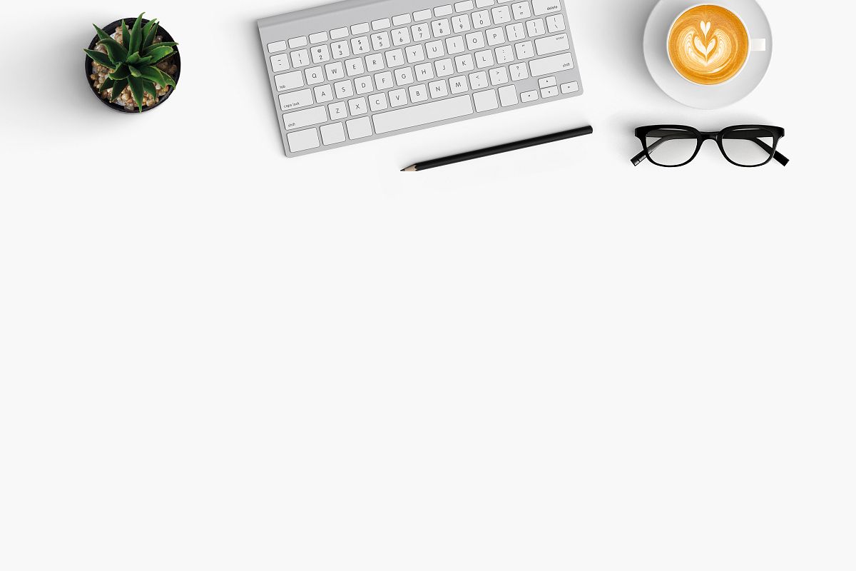 Modern workplace. Top view. Flat lay style. 13 example image 1