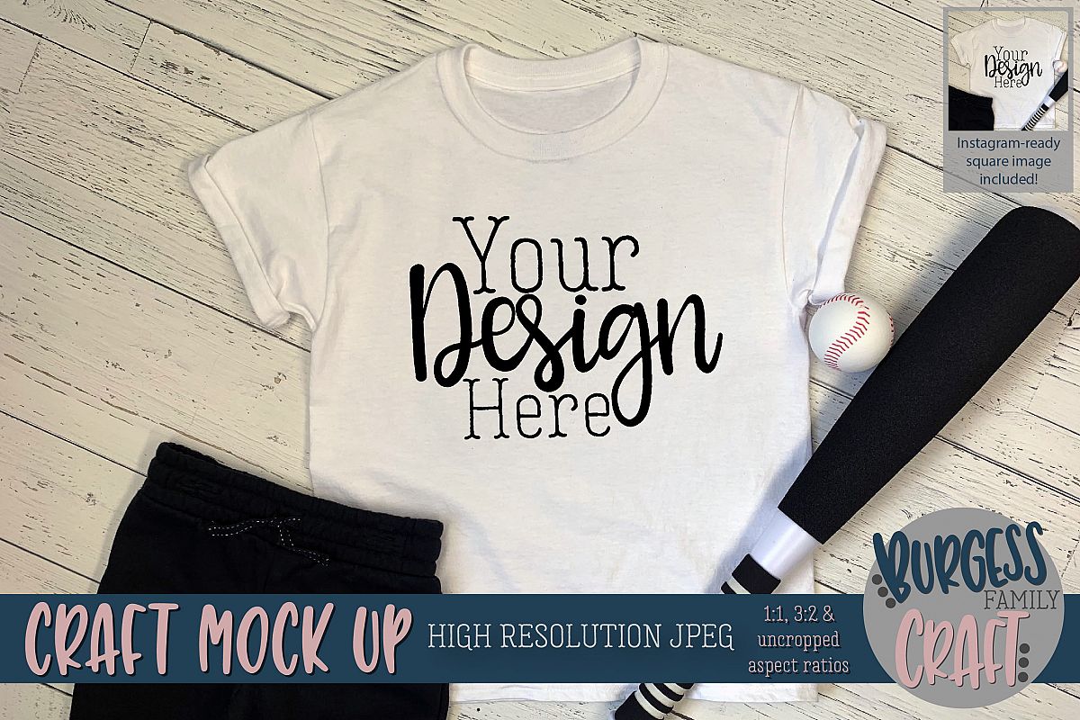 Kids baseball Craft mock up | High Res JPEG example image 1
