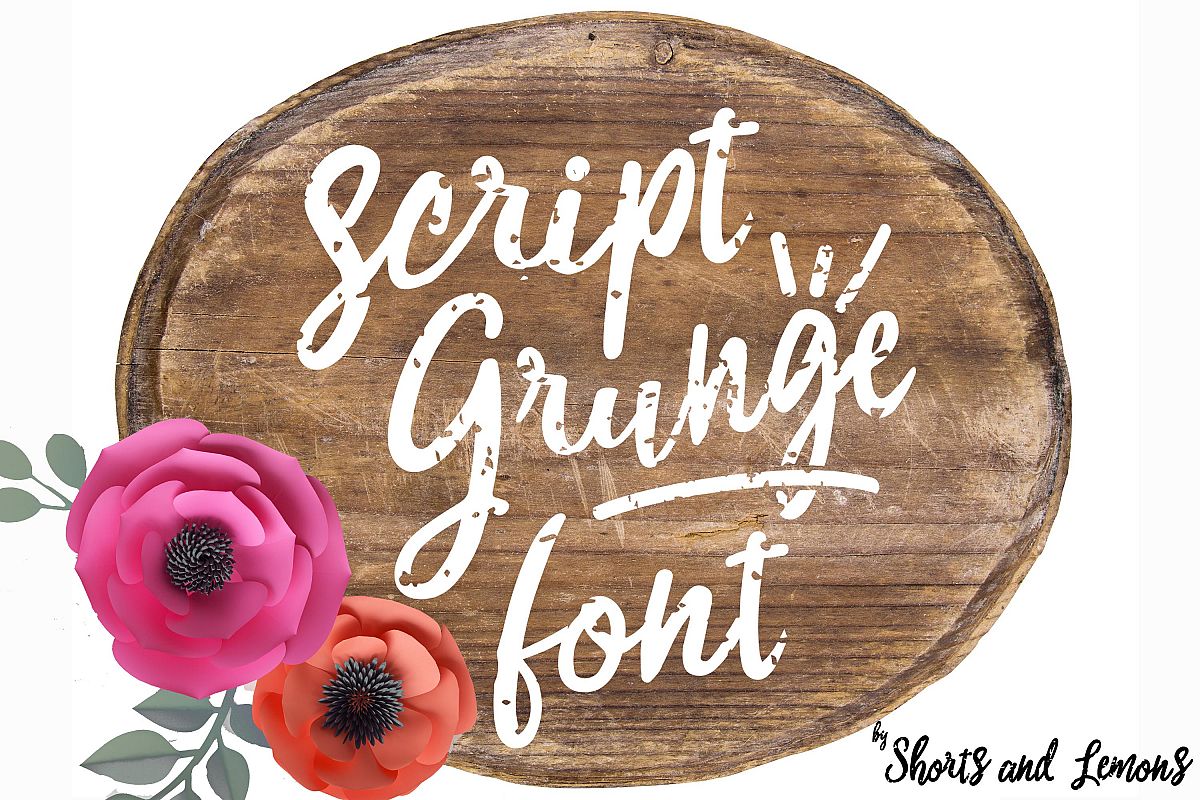 Script Grunge Font with SVG files and OTF example image 1