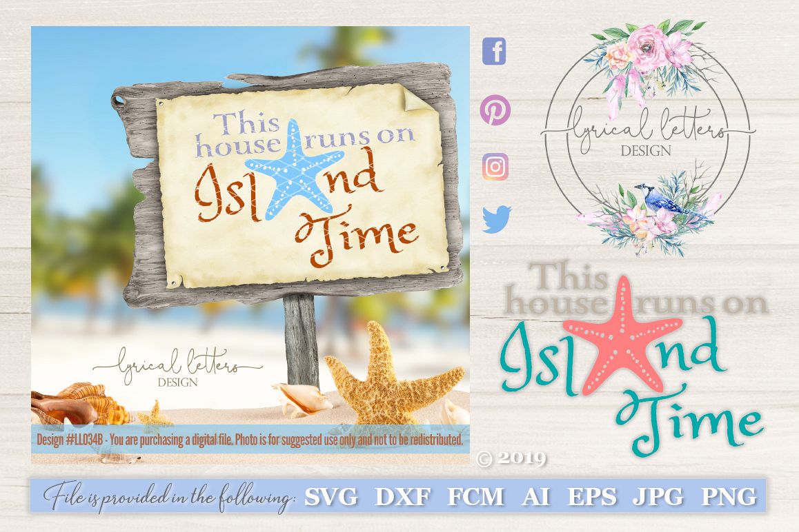 This House Runs On Island Time SVG DXF LL034B example image 1