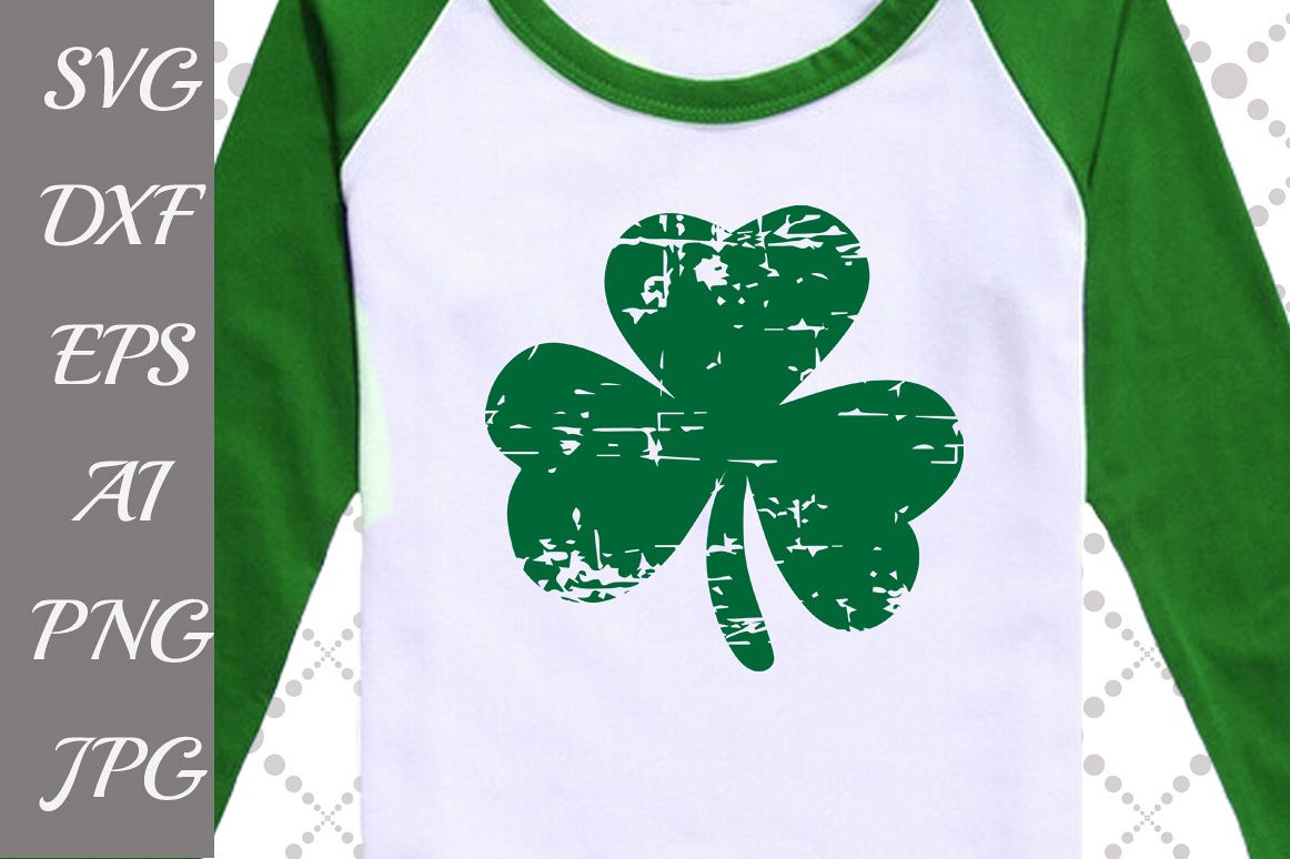 Grunge Shamrock Svg example image 1